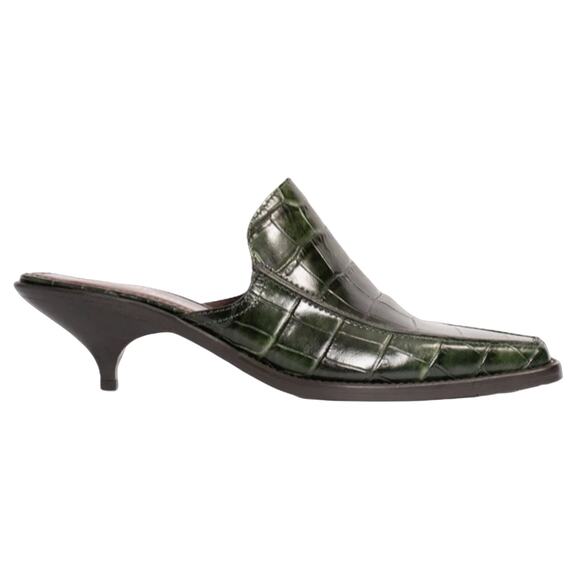SIES MARJAN Heeled Mules Kaya Embossed Croco Mule Leather Italian Designer NIB - Picture 10 of 10